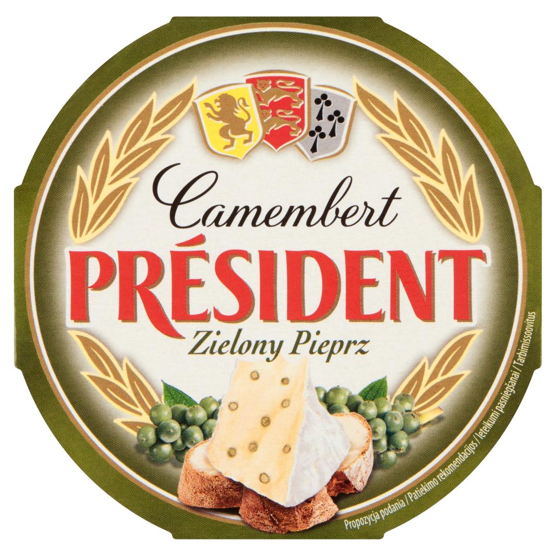 PRESIDENT Ser Camembert Zielony pieprz 120 g