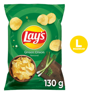 LAY'S Chipsy ziemniaczane o smaku zielonej cebulki 130 g