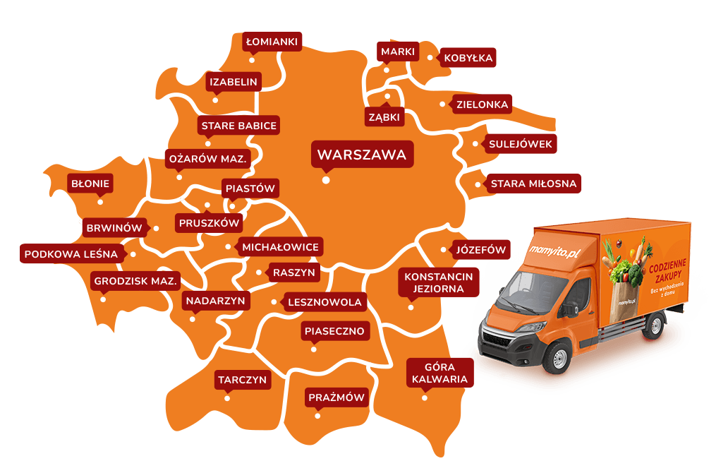 mapa dostępności dostawy