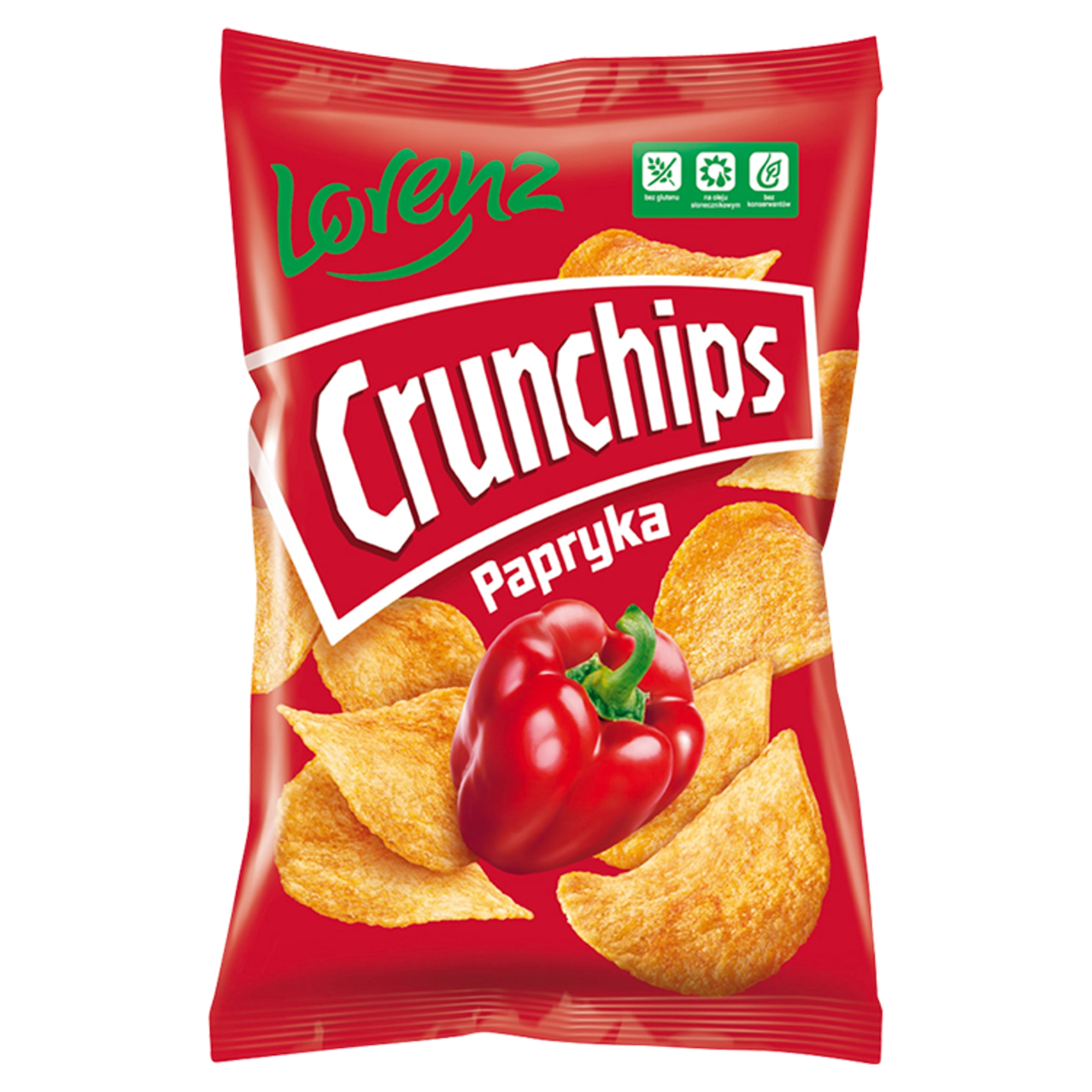 CRUNCHIPS Chipsy ziemniaczane o smaku papryka 140 g