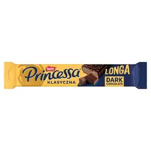 PRINCESSA LONGA Wafel przekładany kremem kakaowym oblany deserową czekoladą Klasyczna