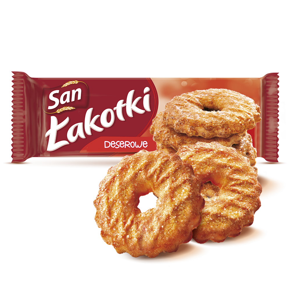 SAN ŁAKOTKI Ciastka deserowe z cukrem 168 g