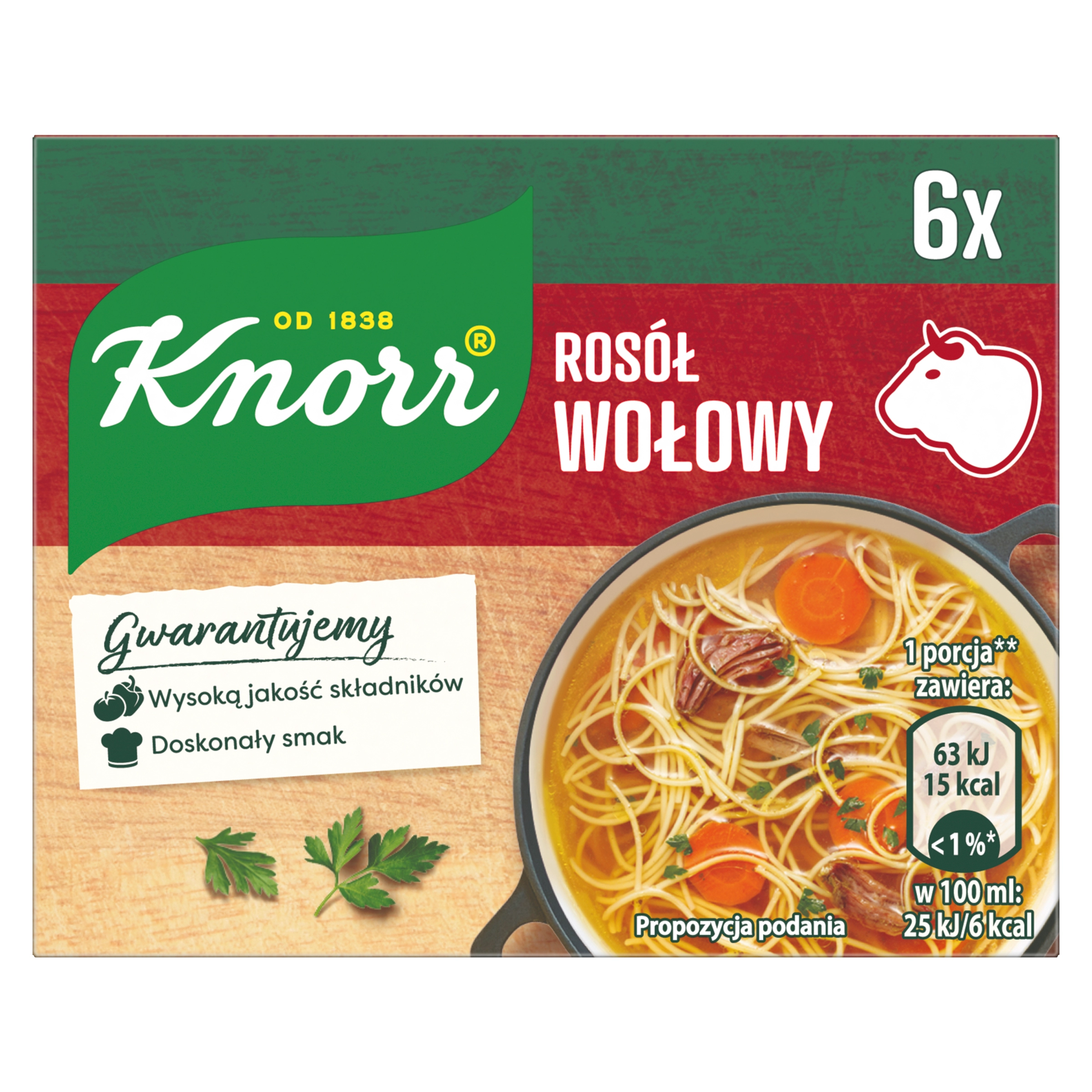 KNORR Rosół wołowy 6 kostek 60 g