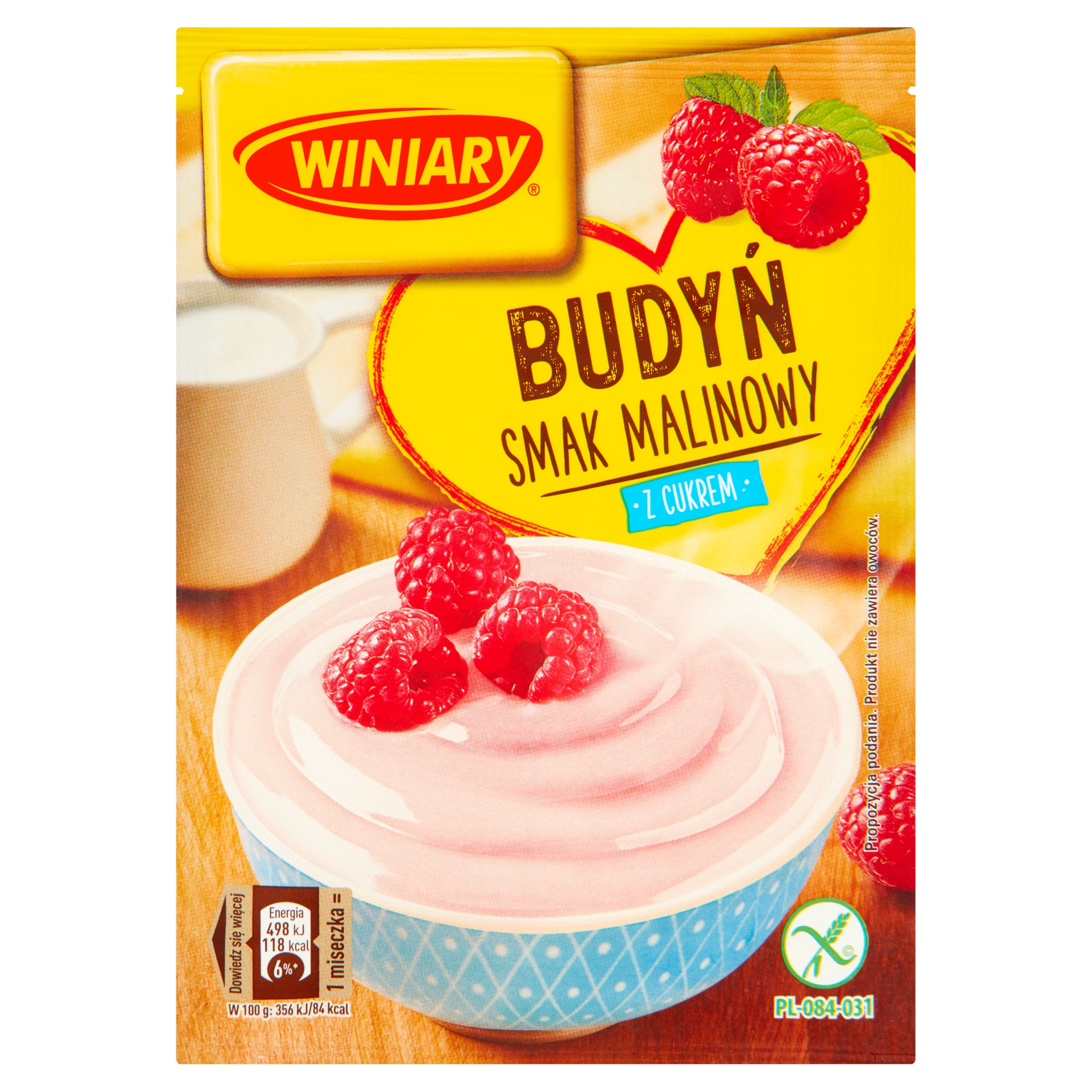 WINIARY Budyń malinowy z cukrem 60 g