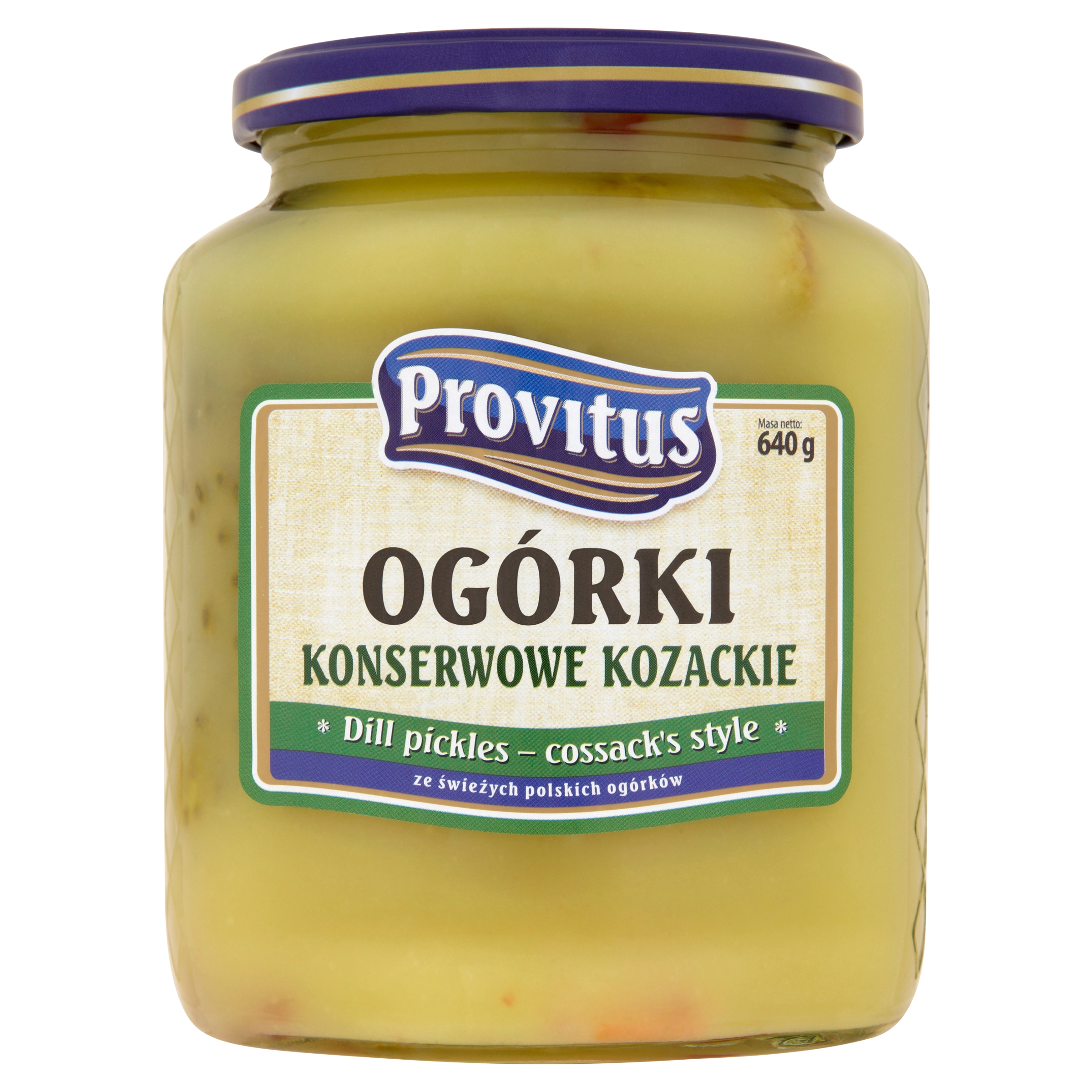 PROVITUS Ogórki konserwowe kozackie 640 g