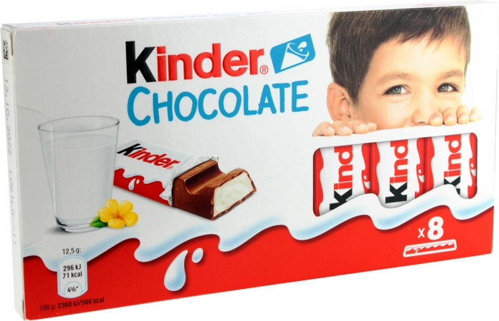 KINDER CHOCOLATE Batoniki z mlecznej czekolady z nadzieniem mlecznym 100 g