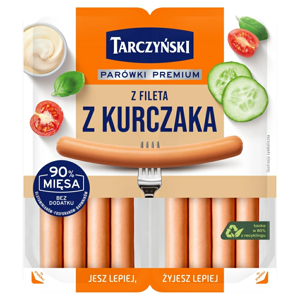 TARCZYŃSKI Parówki premium z fileta kurczaka bezglutenowe 180 g