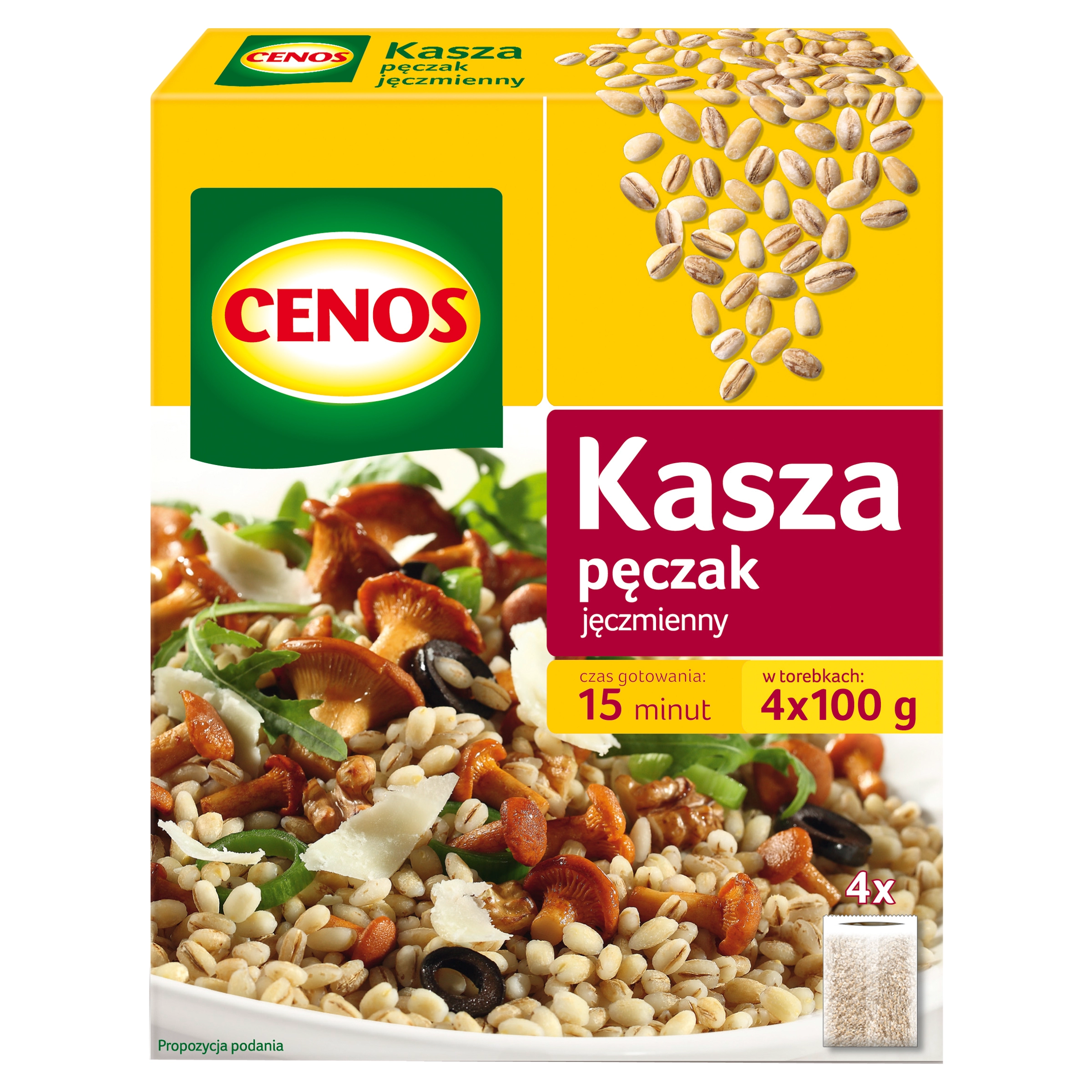 CENOS Kasza jęczmienna pęczak 4x100g 400 g