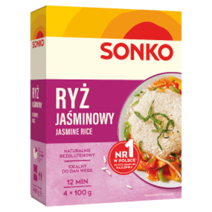 SONKO Ryż jaśminowy biały długi 4x100g 400 g