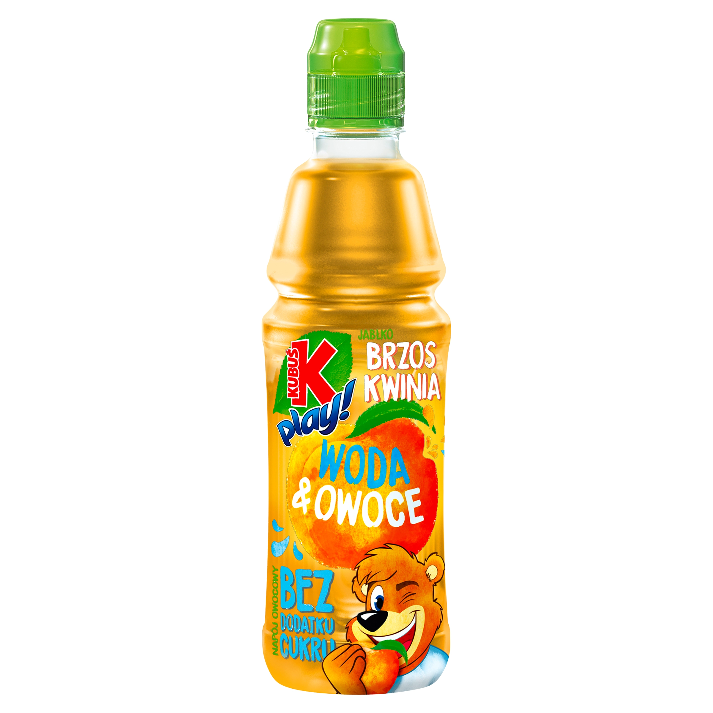 KUBUŚ PLAY! Woda & owoce napój owocowy jabłko brzoskwinia 400 ml