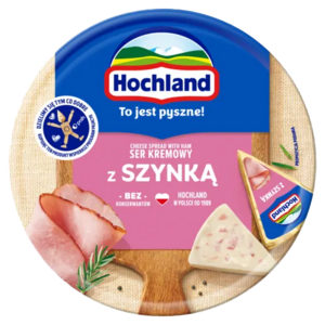 HOCHLAND Ser topiony z szynką w trójkącikach 180 g