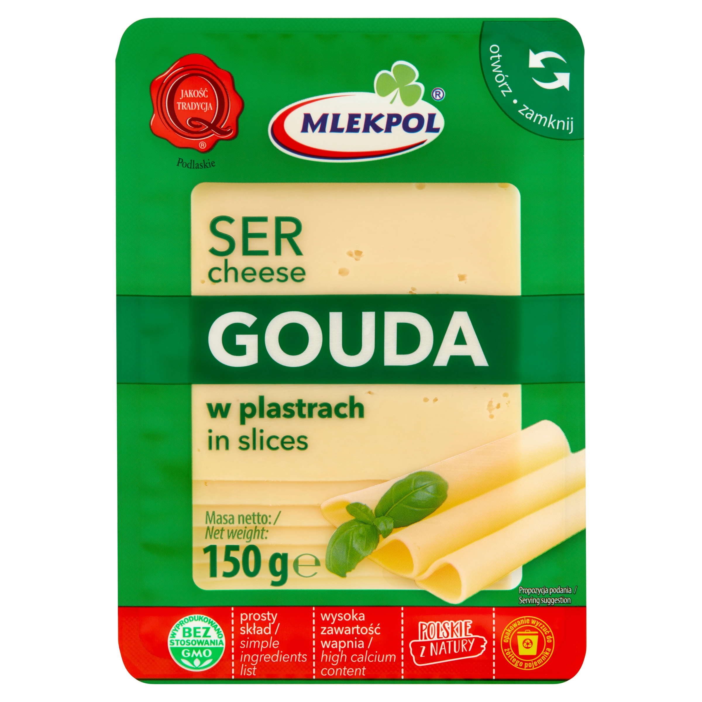 MLEKPOL Ser Gouda w plastrach 150 g