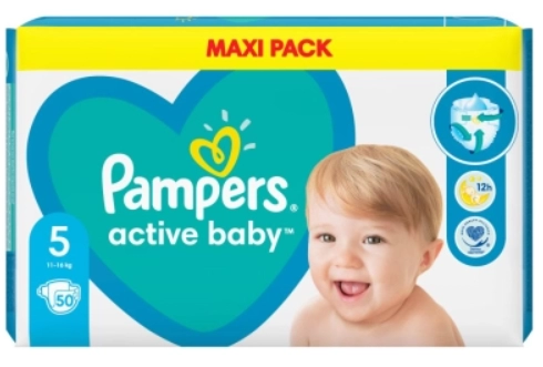 PAMPERS ACTIVE BABY Pieluszki rozmiar 5, 11-16 kg 50 szt.