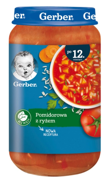 GERBER Zupka pomidorowa z ryżem dla dzieci po 12. miesiącu 250 g