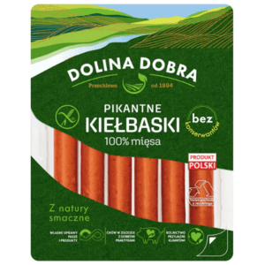 DOLINA DOBRA Kiełbaski pikantne 100% mięsa