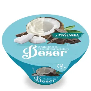 MLEKPOL Deser z maślanką z nata de coco i kawałkami czekolady