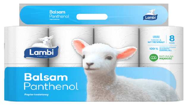 LAMBI Papier toaletowy Balsam Panthenol 8 rolek