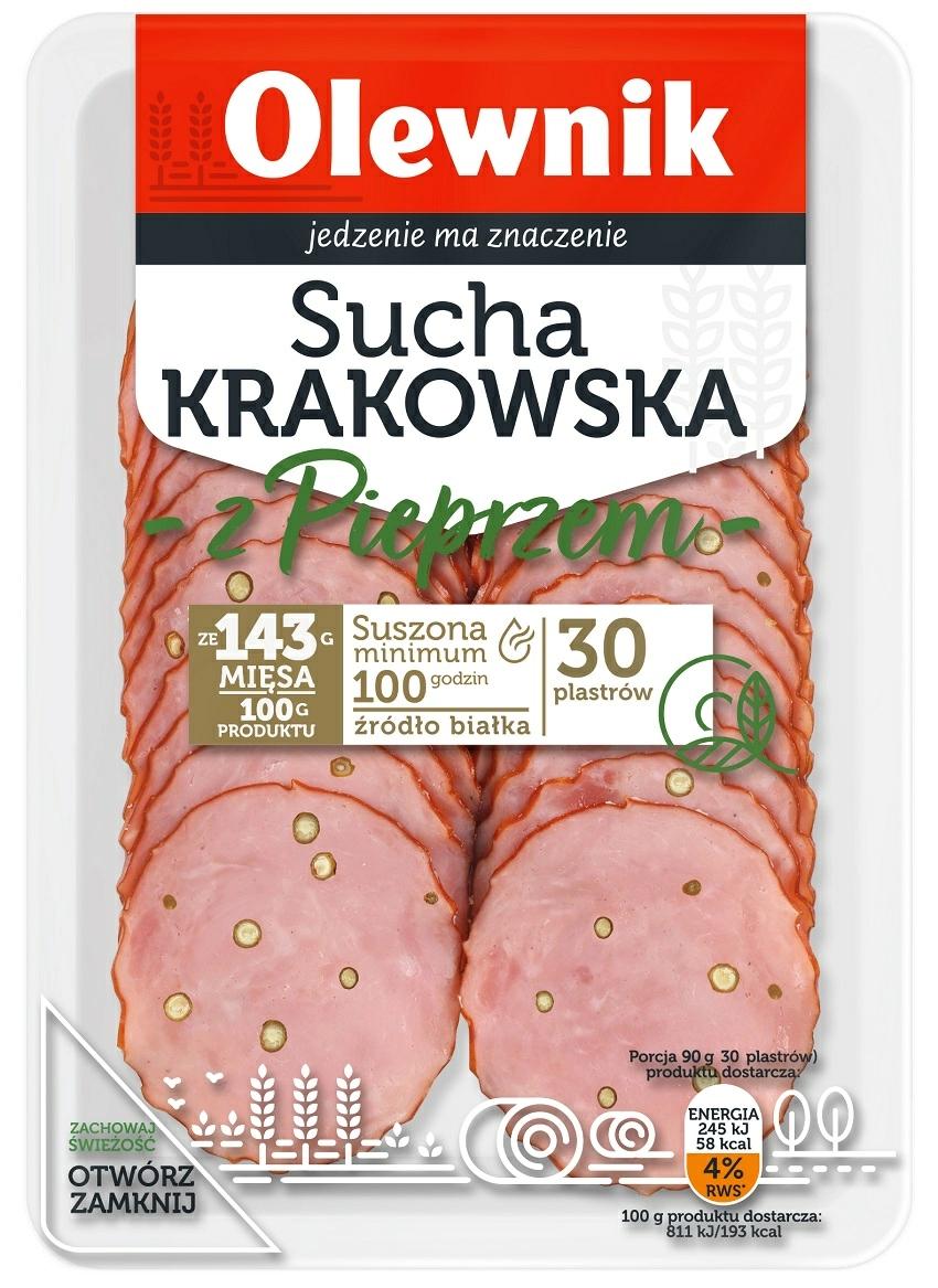 OLEWNIK Kiełbasa sucha krakowska z pieprzem 90 g