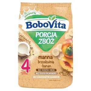 BOBOVITA Porcja zbóż Kaszka mleczna manna brzoskwinia-banan po 4 miesiącu