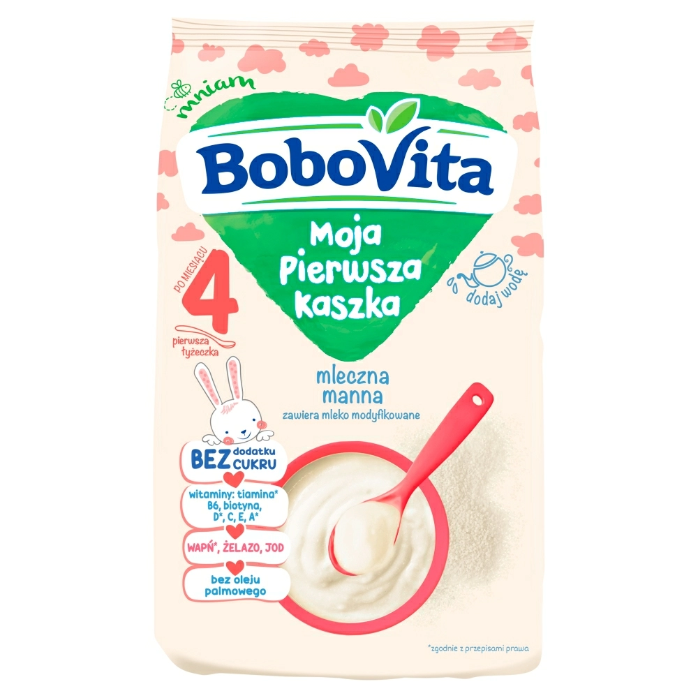 BOBOVITA Moja Pierwsza kaszka mleczna manna po 4. miesiącu 230 g