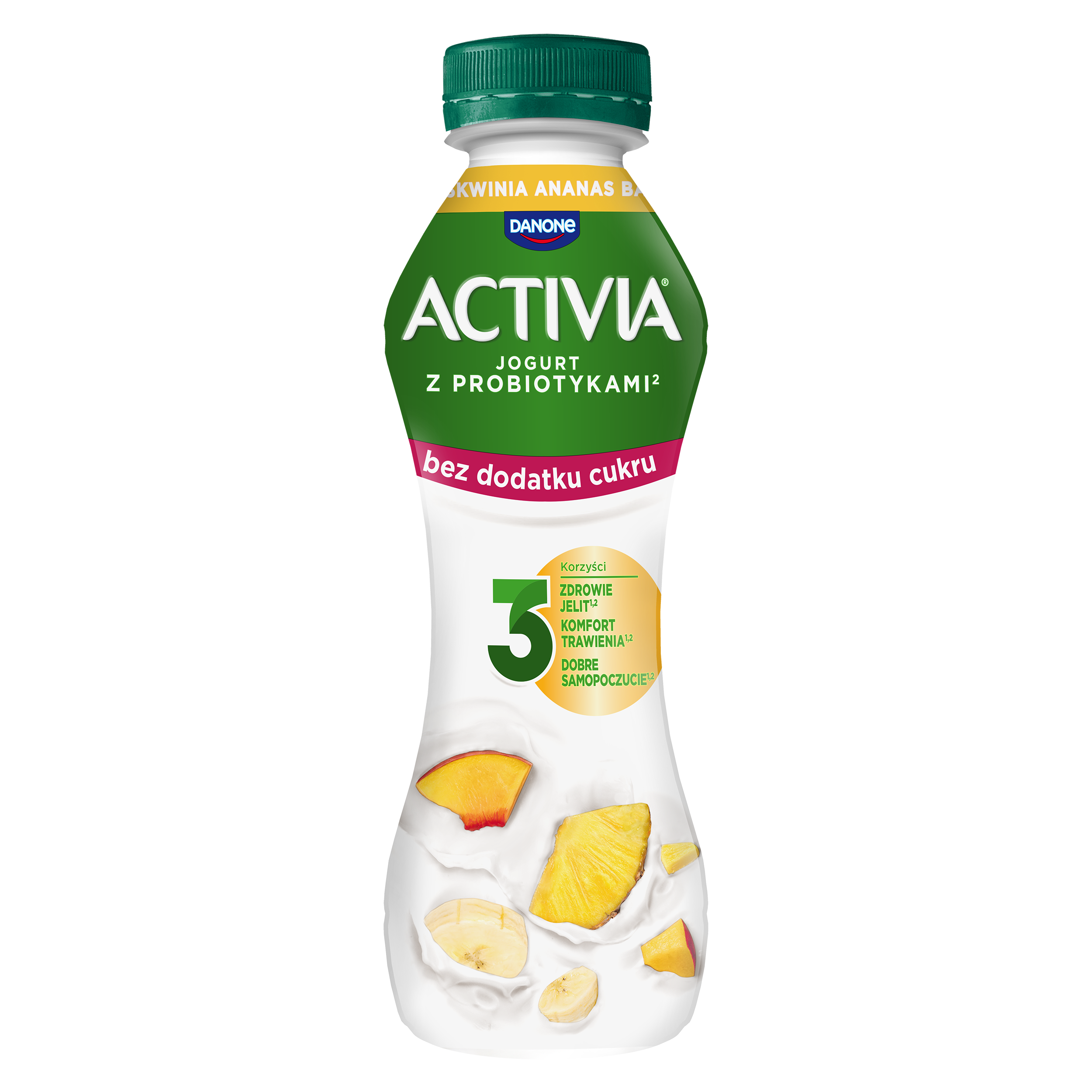 DANONE ACTIVIA Jogurt ananas brzoskwinia banan 270 g