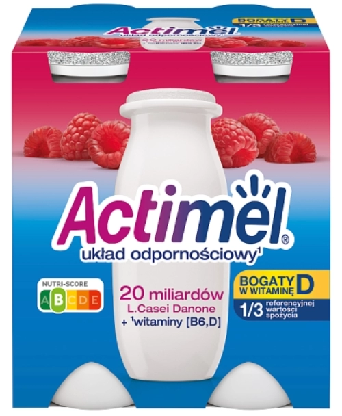 DANONE ACTIMEL Napój mleczny malinowy 4x100g 400 g