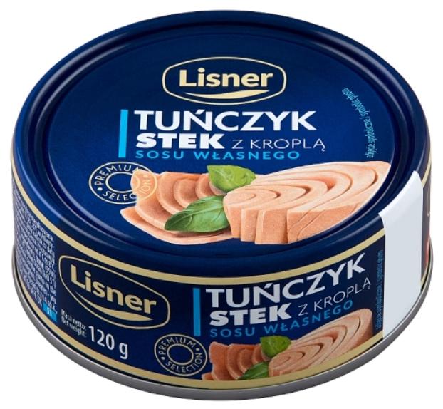 LISNER Tuńczyk stek z kroplą sosu własnego 120 g