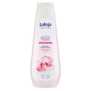 LUKSJA CREAMY & SOFT Kremowy płyn do kąpieli wygładzające róża i proteiny mleka 900 ml