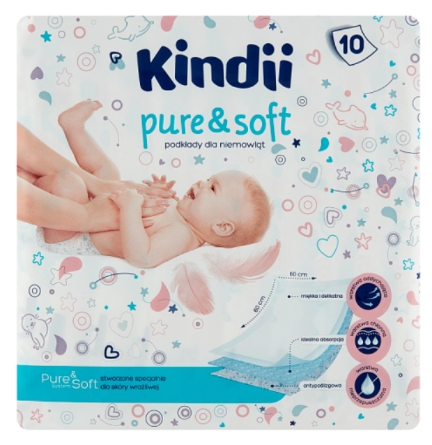 KINDII PURE&SOFT Podkłady dla niemowląt 10 sztuk