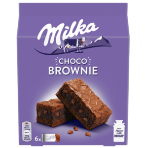 MILKA CHOCO BROWNIE Ciastka z czekoladą i kawałkami czekolady mlecznej 150 g