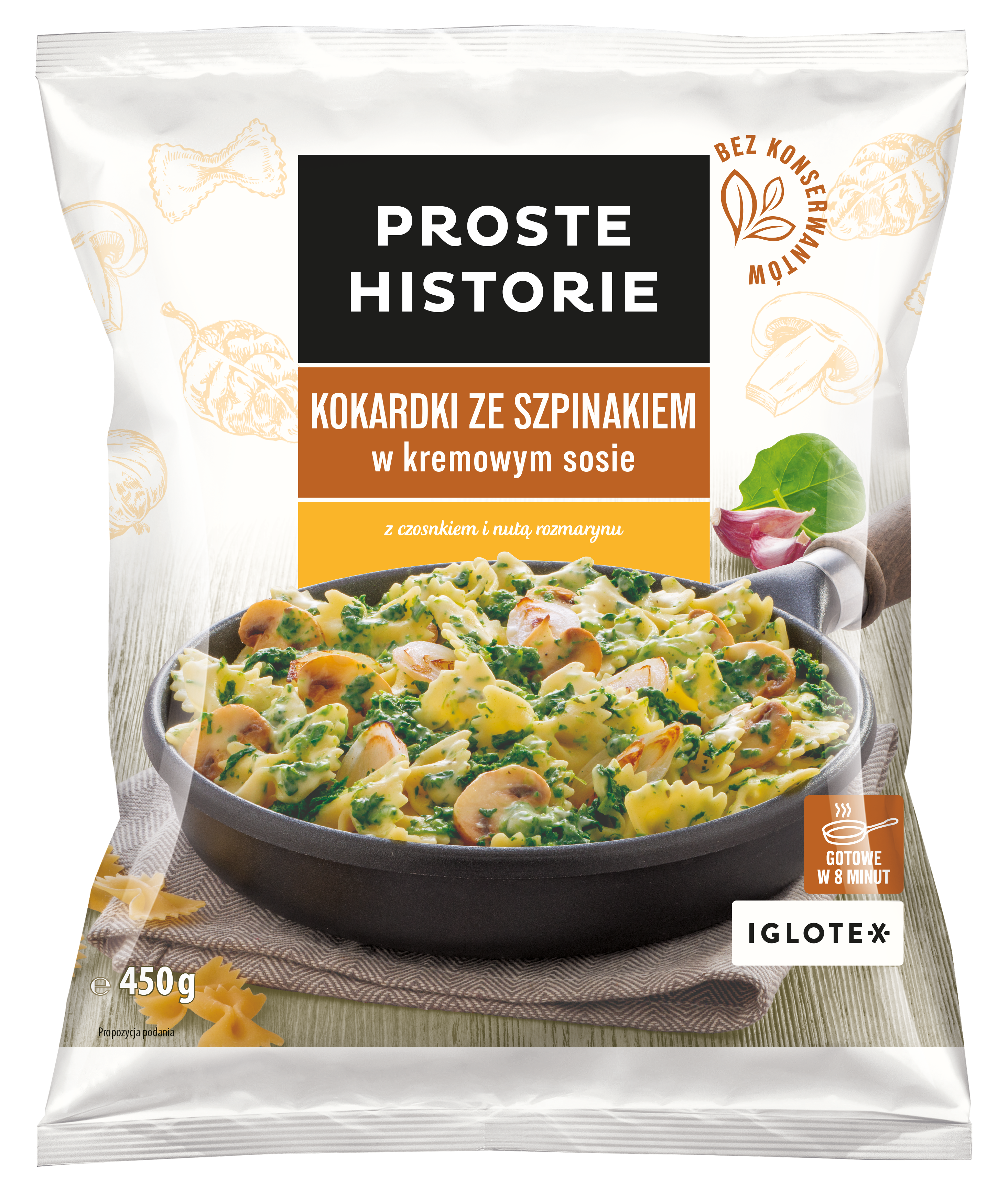 PROSTE HISTORIE Kokardki Ze Szpinakiem W Kremowym Sosie 450g