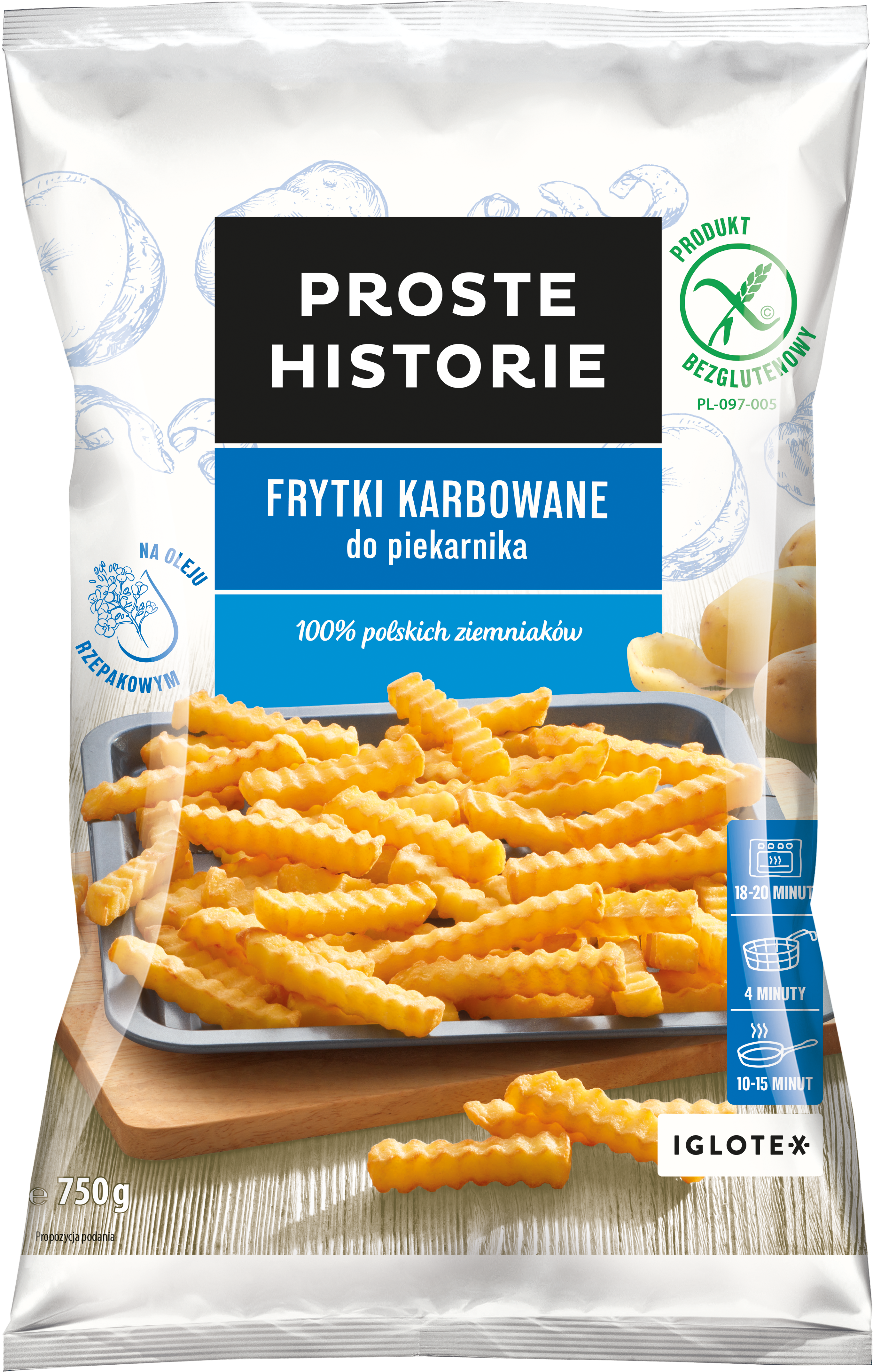 PROSTE HISTORIE Frytki Karbowane Do Piekarnika 750g