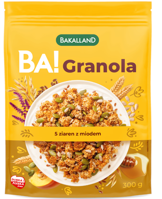 BAKALLAND BA! Granola 5 ziaren z miodem 300 g