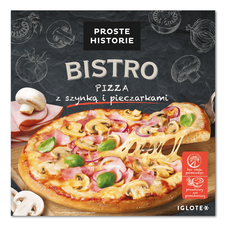 PROSTE HISTORIE BISTRO Pizza z szynką i pieczarkami 420g