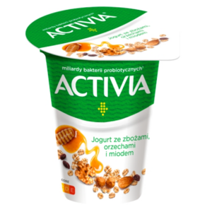 DANONE ACTIVIA Jogurt zboża orzechy miód 165g