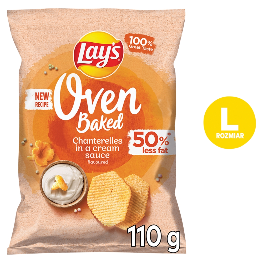 LAY'S OVEN BAKED Pieczone formowane chipsy ziemniaczane o smaku kurek w śmietanowym sosie 110g