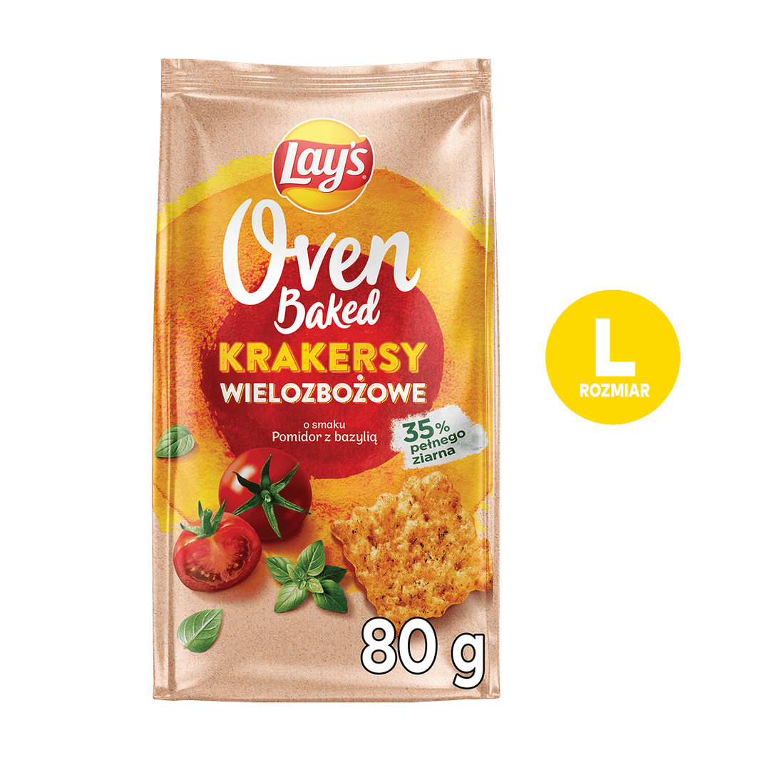 LAY'S OVEN BAKED Krakersy wielozbożowe o smaku pomidora z bazylią