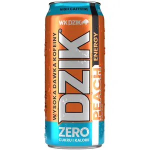 DZIK Energy drink o smaku brzoskwini bez cukru 500ml