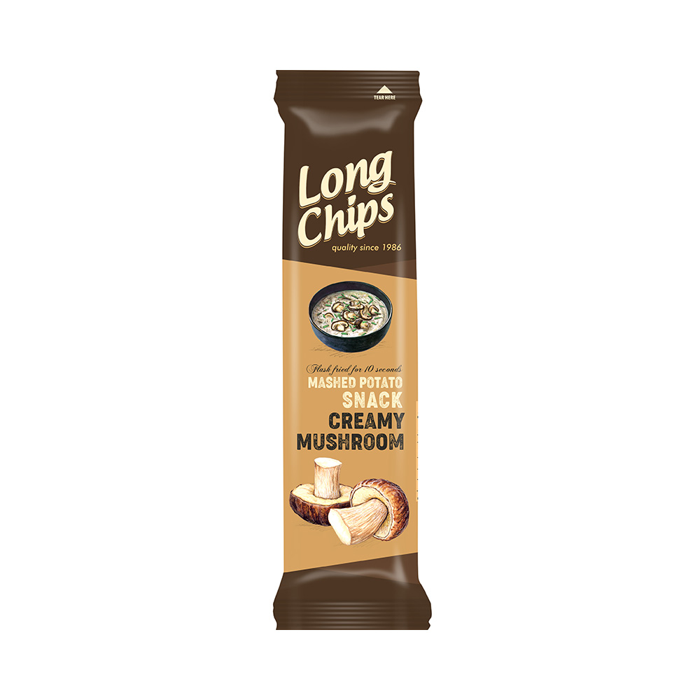 LONG CHIPS Chipsy ziemniaczane o smaku śmietany z grzybami 75g