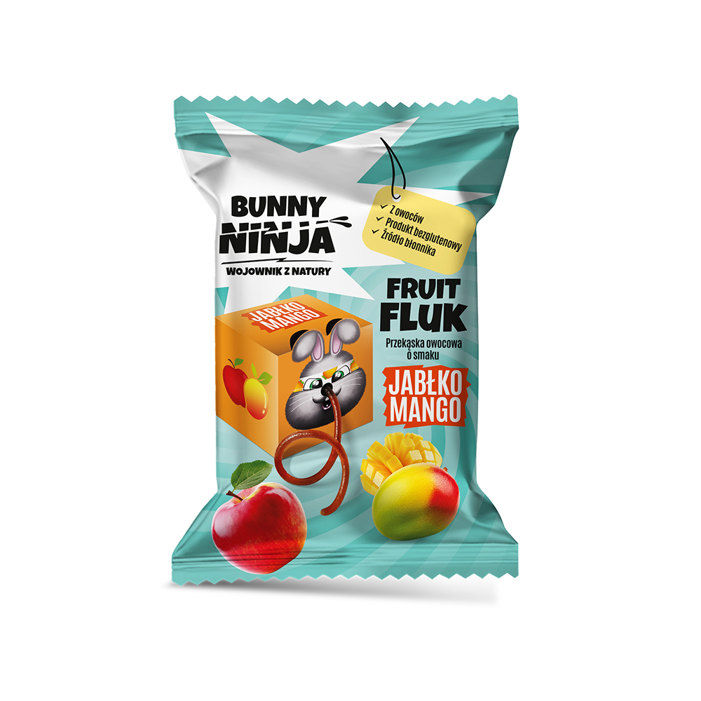 BUNNY NINJA Przekąska owocowa o smaku jabłko mango 15g