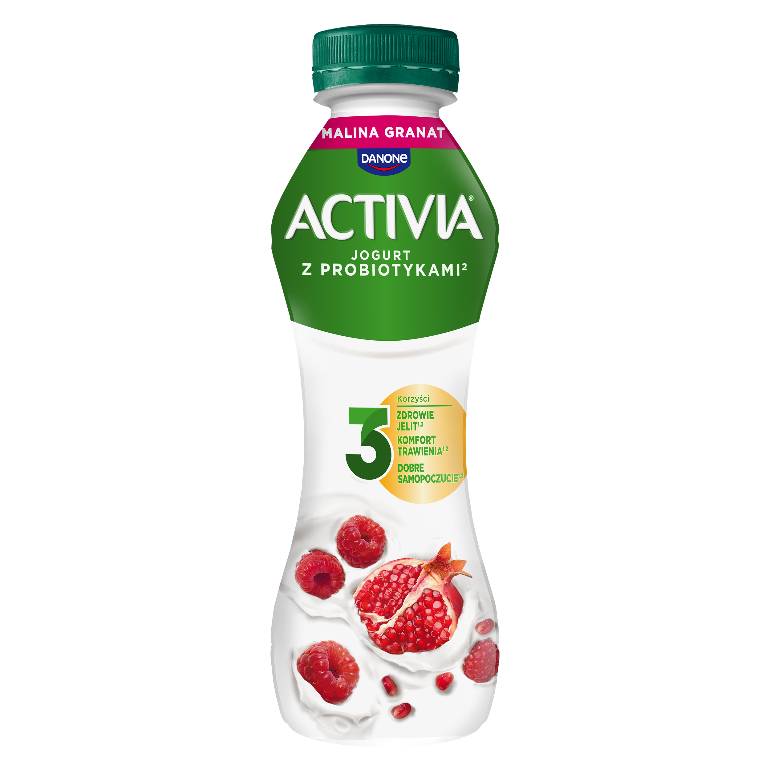 DANONE ACTIVIA Drink Jogurt malina granat 280g