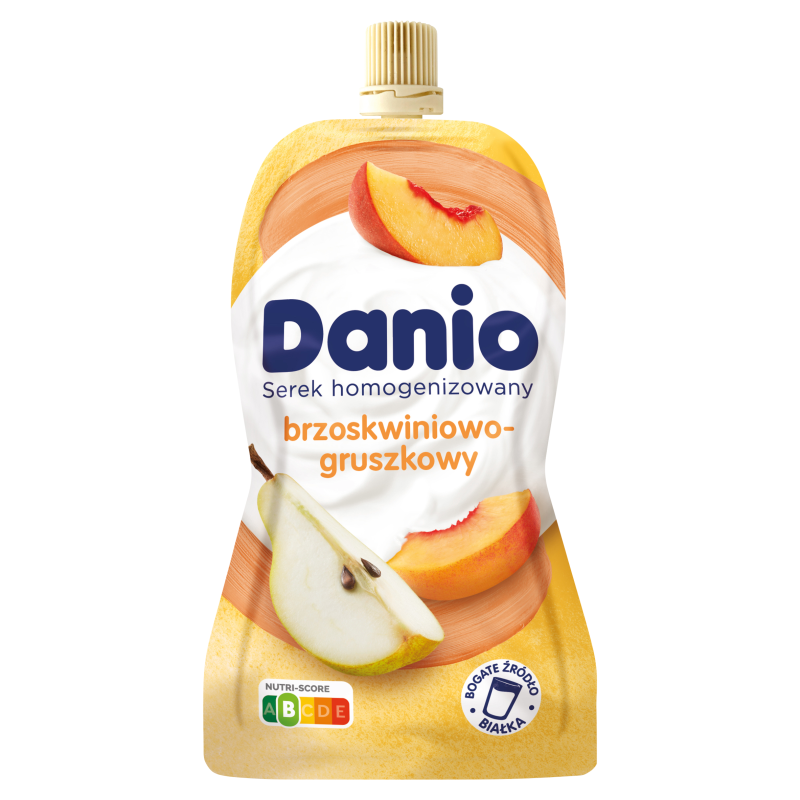 DANONE DANIO Serek Homogenizowany brzoskwinia gruszka w saszetce 120g