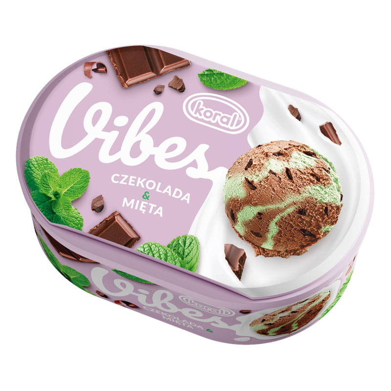 KORAL VIBES Lody o smaku czekolady i mięty z kawałkami czekolady 1000ml