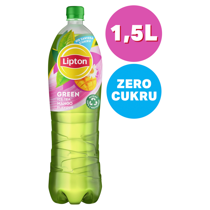 LIPTON ICE TEA Napój o smaku mango z ekstraktem zielonej herbaty bez cukru 1500ml