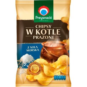 PRZYSNACKI Chipsy w kotle prażone z solą morską 125g