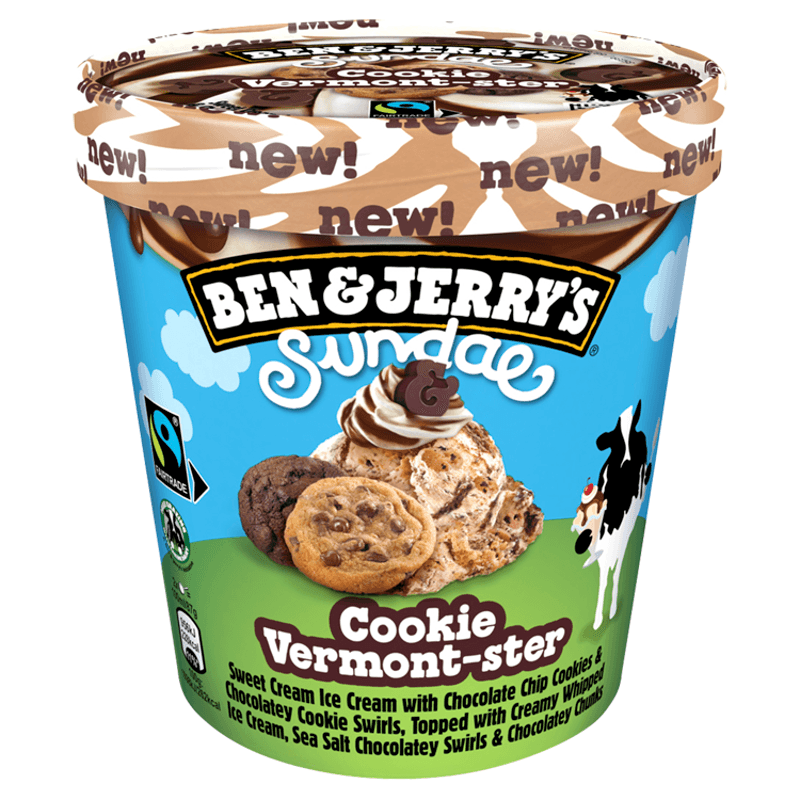 BEN&JERRY'S Lody Sundae Cookie Vermont-ster 427ml