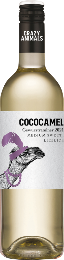 CRAZY ANIMALS Wino Cococamel Gewurztraminer białe półsłodkie 750 ml