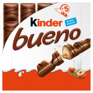 KINDER BUENO Wafel w mlecznej czekoladzie z mleczno-orzechowym nadzieniem 107,5 g