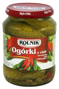 ROLNIK Ogórki konserwowe z papryką chilli 720ml