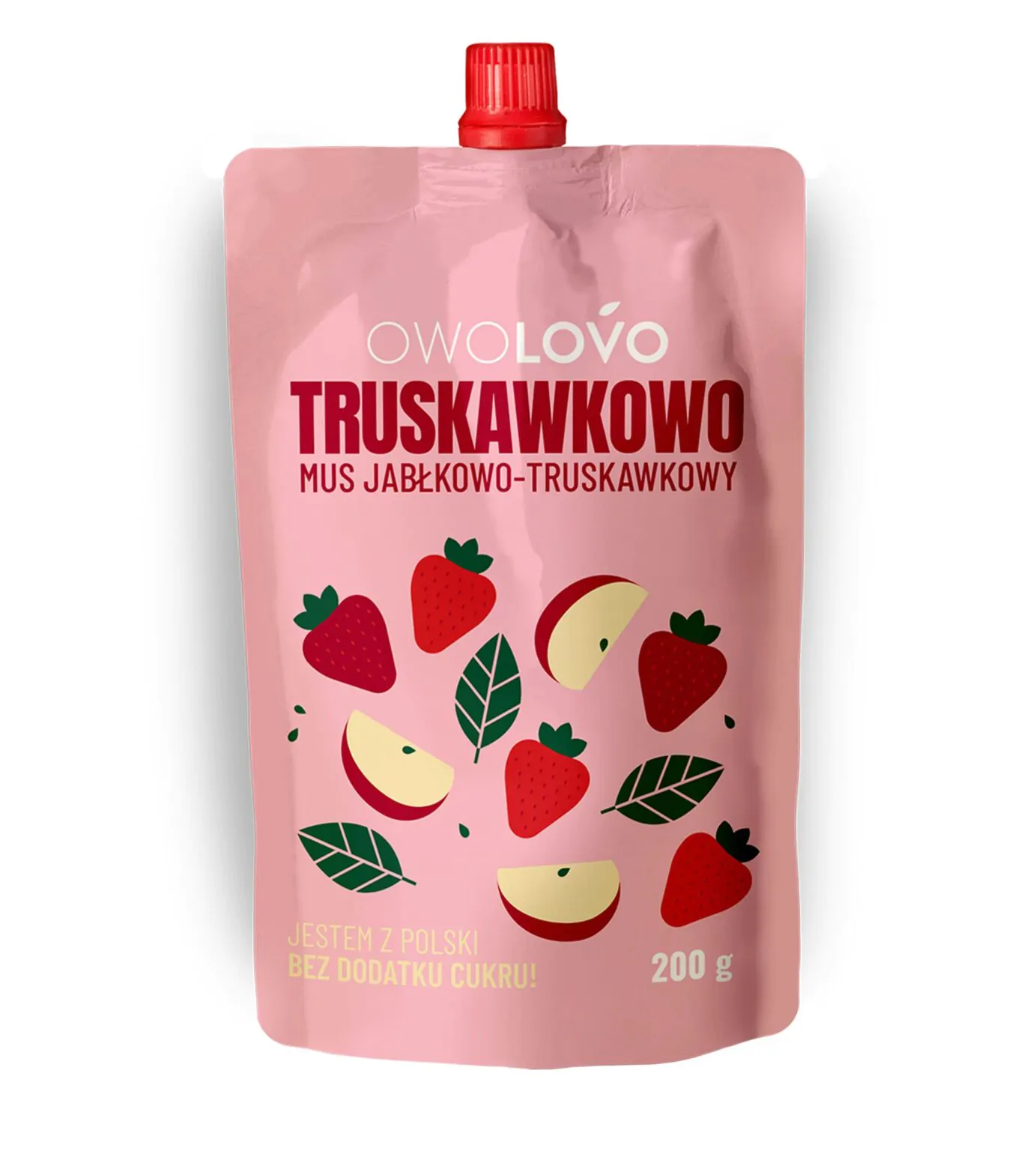 OWOLOVO Mus jabłkowo-truskawkowy 200g